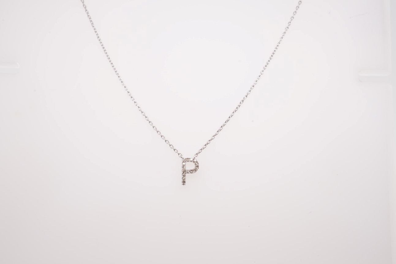 14K WG DIAMOND INITIAL P 0.04CTW