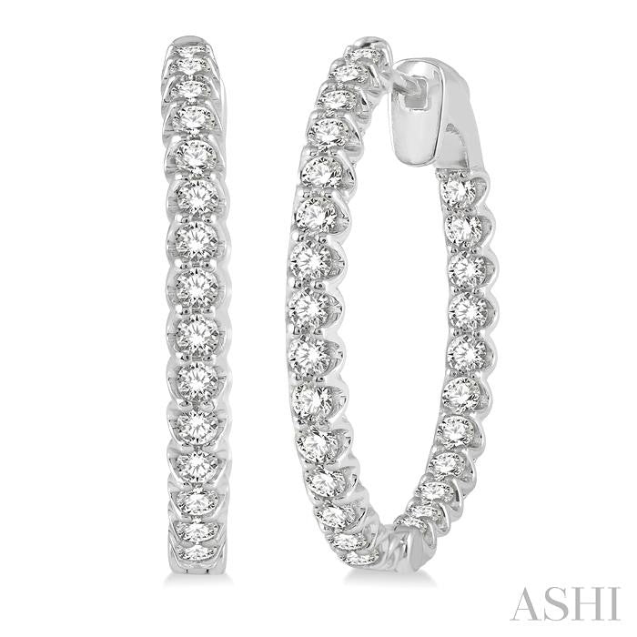14K WG DIAMOND INSIDE/OUT HOOPS 2.00CTW