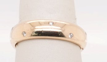14K YG 5.5MM BAND WITH ROUND DIAMONDS