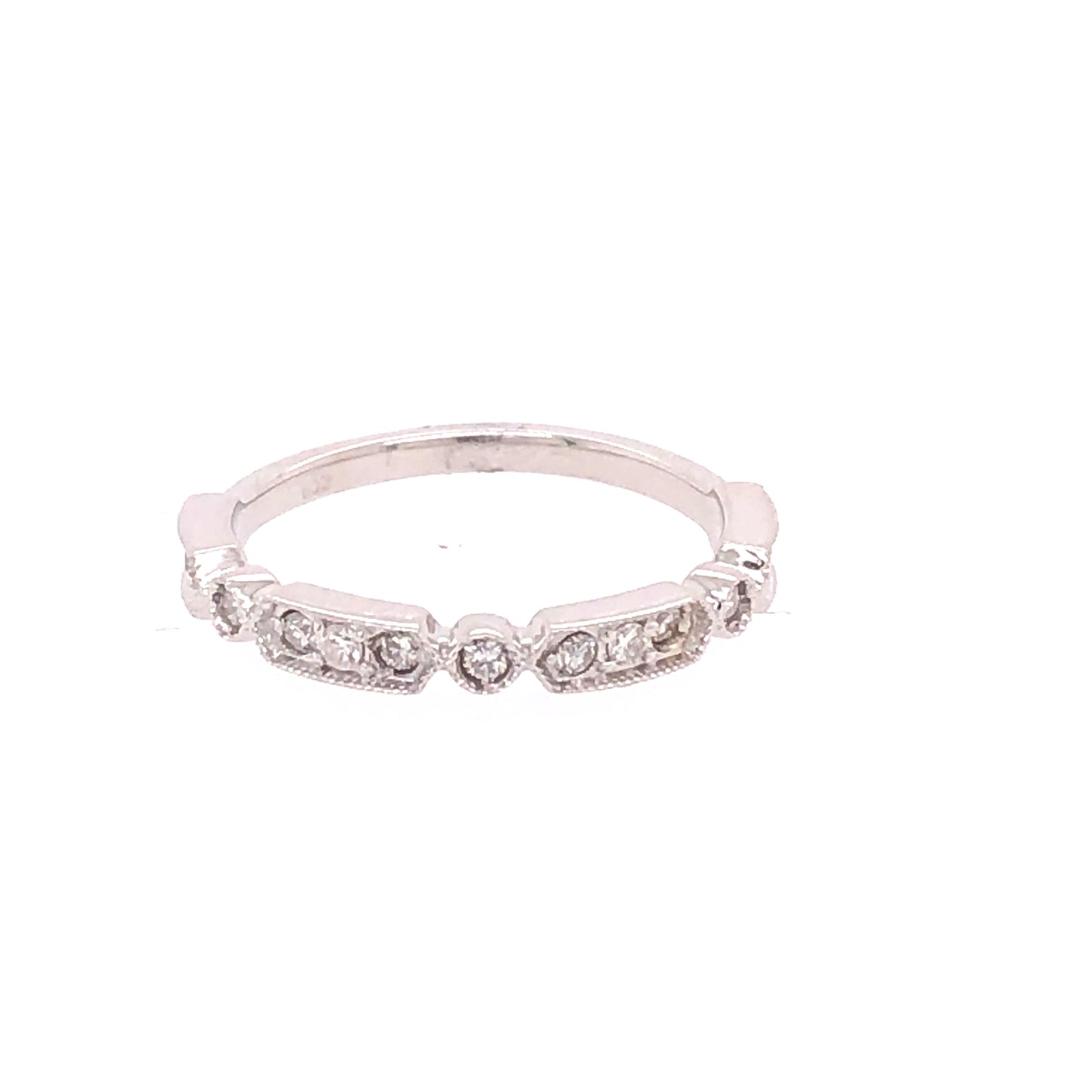 14K WG 0.25 CTW DIAMOND BAND WBDM 15 STONES