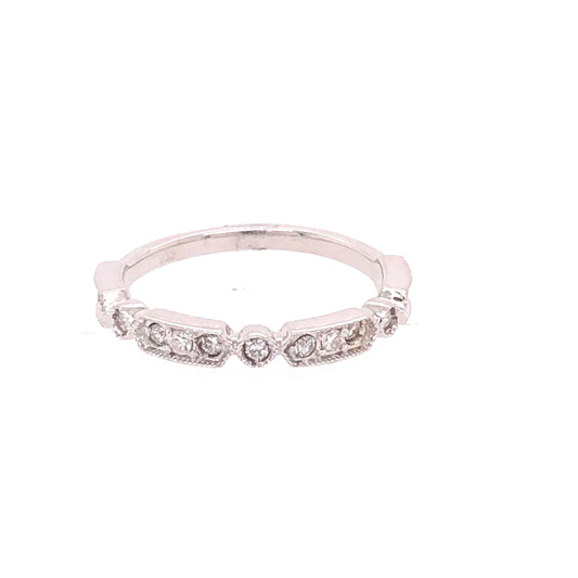 14K WG 0.25 CTW DIAMOND BAND WBDM 15 STONES