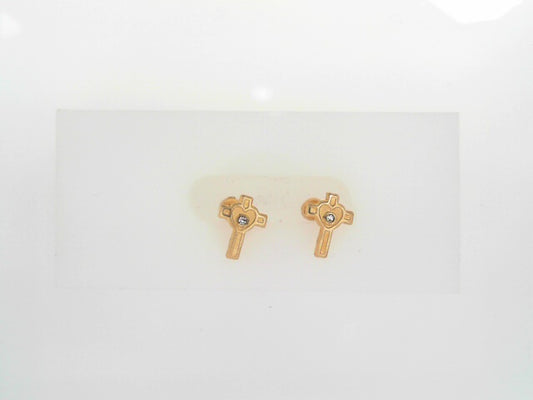 14KY CHILDRENS CROSS EARRINGS