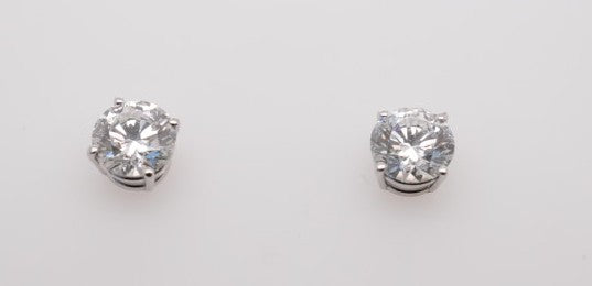 LAB GROWN 14K WG STUDS 3.15CTW