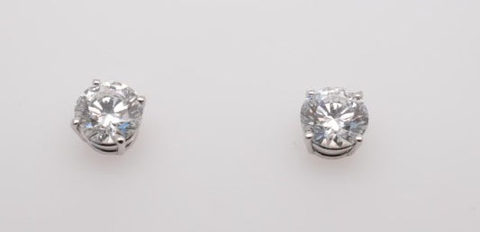 LAB GROWN 14K WG STUDS 3.15CTW