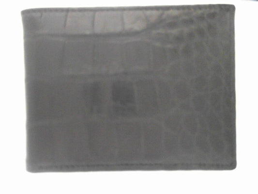 SLIM FOLD WALLET- ALLIGATOR BLACK