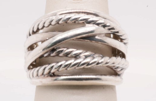 ESTATE SILVER DAVID YURMAN CROSSOVER RING