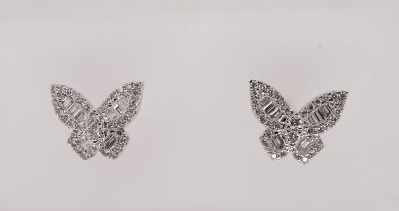 14K WG PETITE BUTTERFLY EARRINGS 0.55CTW