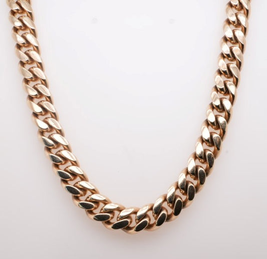 14K YG CUBAN LINK CHAIN 8.5MM 28"