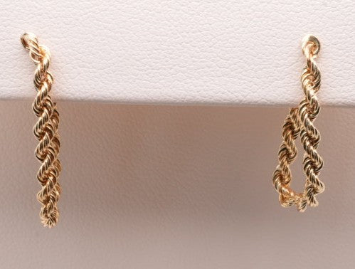 14K YG ROPE EARRINGS
