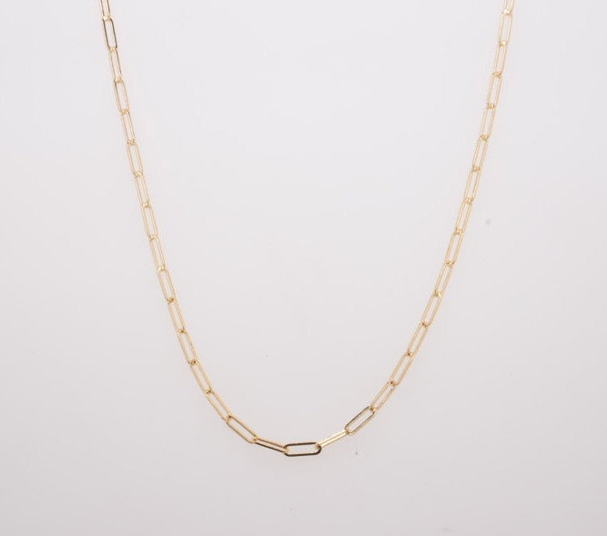14KY 16" 1.5MM PAPERCLIP CHAIN