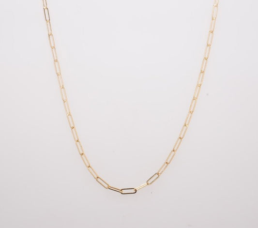 14KY 16" 1.5MM PAPERCLIP CHAIN