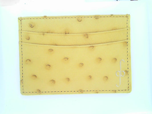 CARD CASE- OSTRICH YELLOW