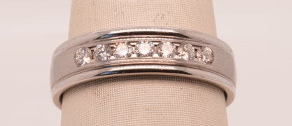 GTS 14K WG 6MM 7 DIAMOND BAND 0.42CTW SIZE 10
