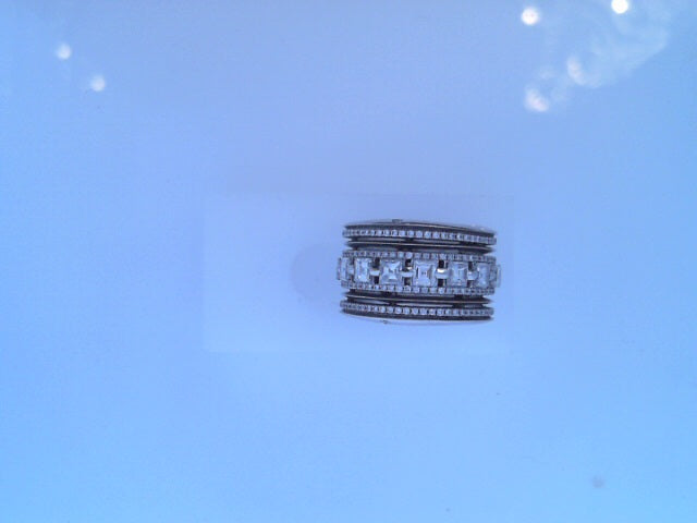LADIES 18K WG ETERNITY BAND RD=0.77 ASSHER CUT 2.77CTW