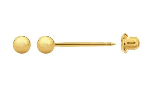 14K YG 3MM BALL STUDS