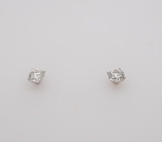 1.20CTW ROUND DIAMOND STUDS 14K WG 4 PRNG MARTINI BASKET