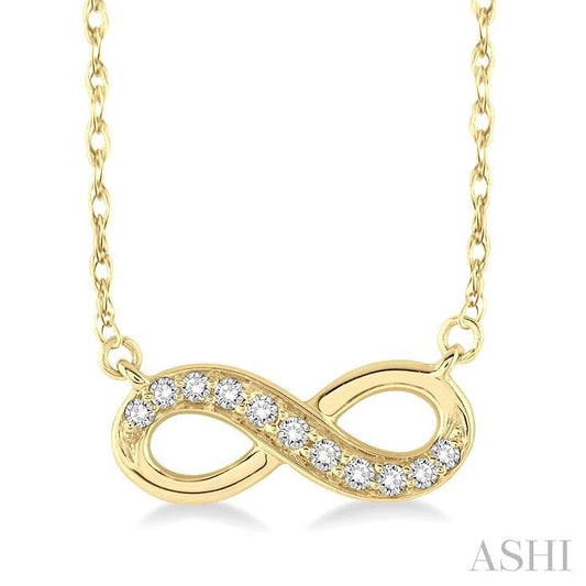 14K YG DIAMOND INFINITY PETITE PENDANT 0.15CTW