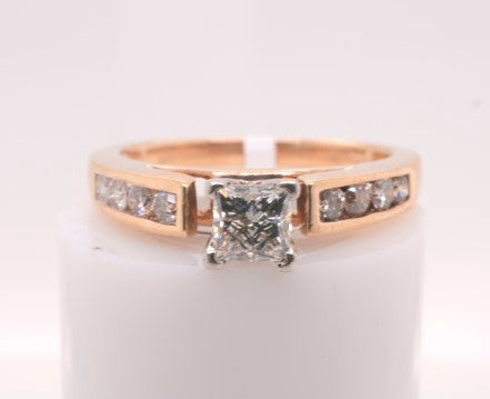 LADIES 14K YG ENG RING CENTER IGI LEO 32027338 I/VVS2 0.49CTW + APX  0
