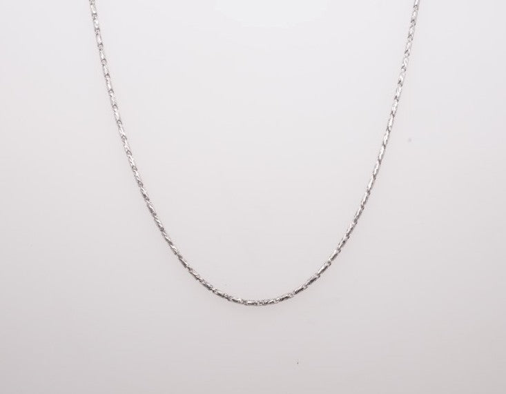 14K WG CABLE CHAIN 18" 1MM LOBSTER CLASP
