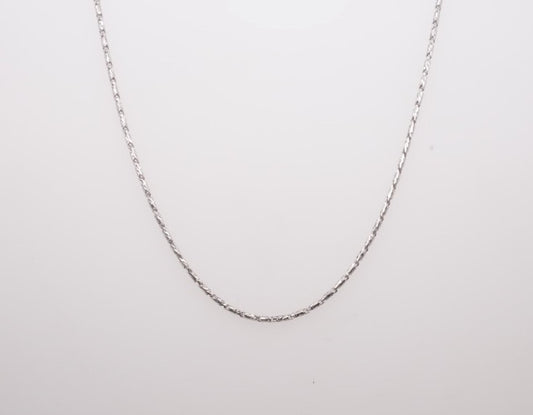 14K WG CABLE CHAIN 18" 1MM LOBSTER CLASP