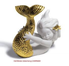 Playing at Sea Mermaid Figurine. Golden Lustre