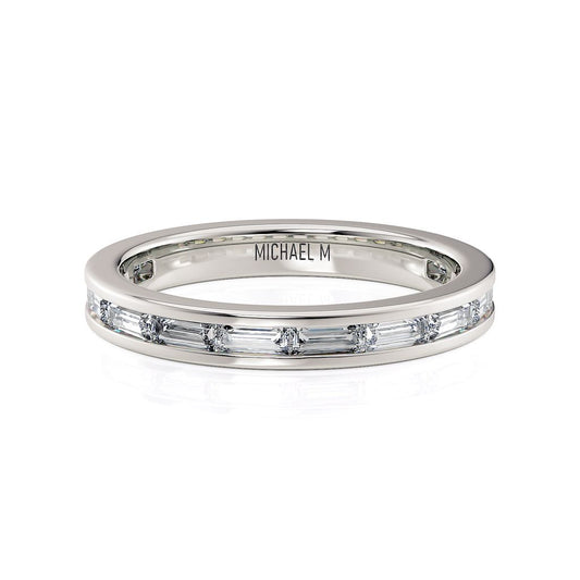 MICHAEL M 18K WHITE GOLD WEDDING BAND 0.72CTW