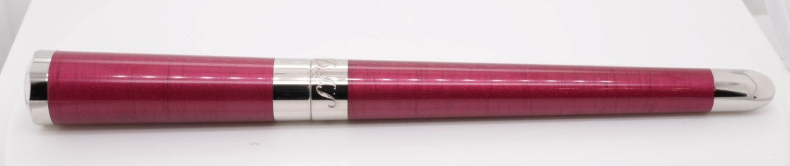 LIBERTE S.T. DUPONT ROLLER PEN RED LACQUER & PALL FINISHES