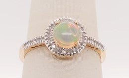 10K YG 0.13 CT DIAMOND OPAL CENTER