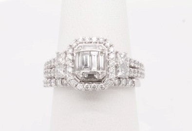 14K WG 1.46 CTW DIAMOND WEDDING SET