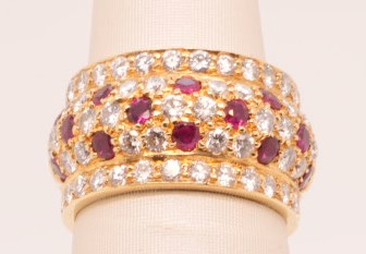 LADIES 18KY RING RUBY 1.09CTW DIAM 1.74CTW