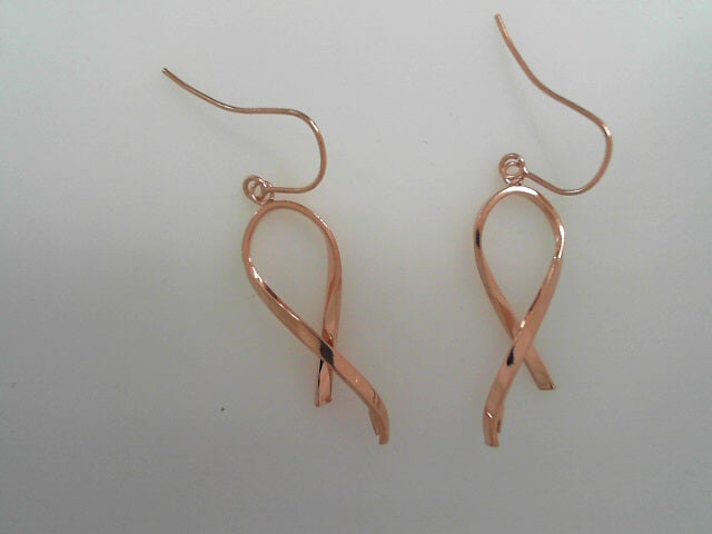 14K RG BREAST CANCER AWARENESS EARRINGS
