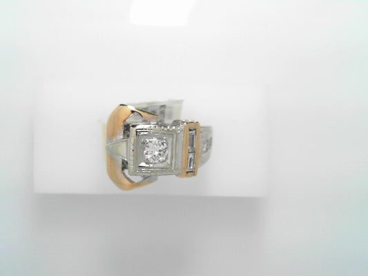 14KTT GOLD VINTAGE BUCKLE RING