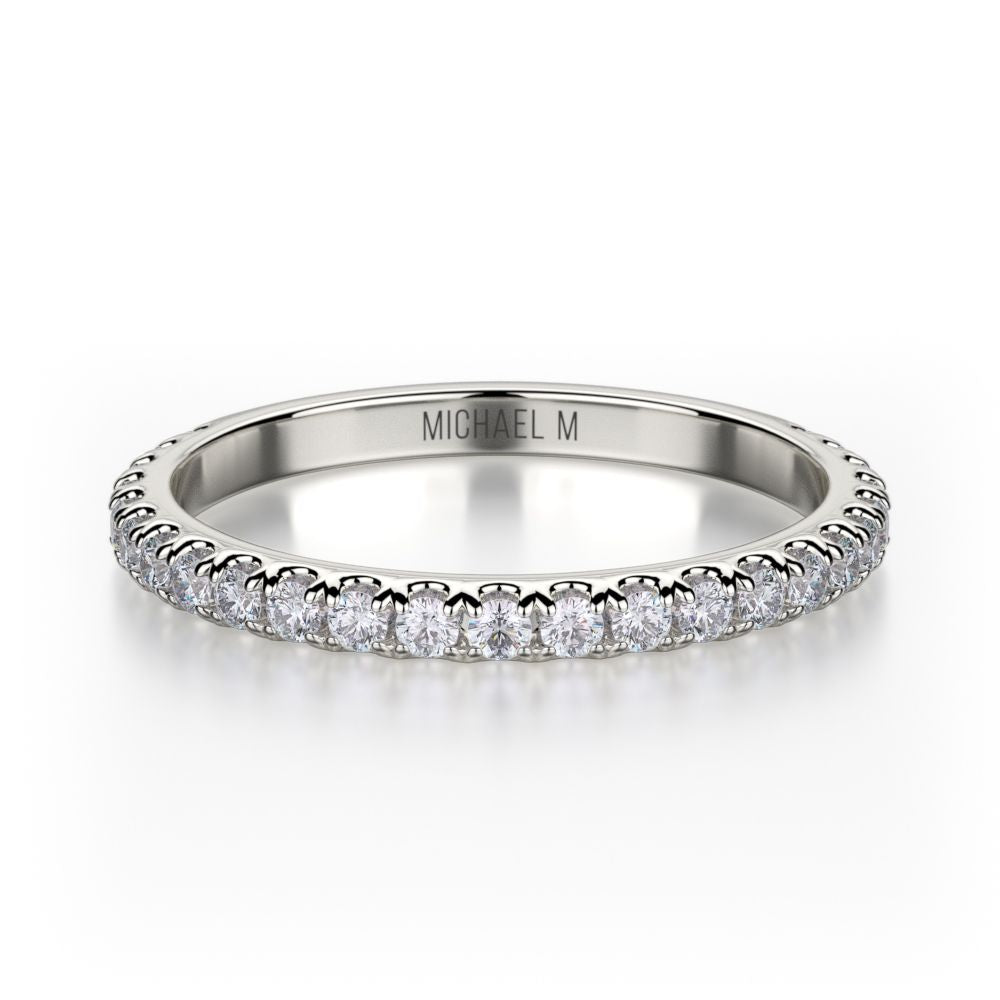 MICHAEL M 18K WG BAND 0.42CTW R320sb