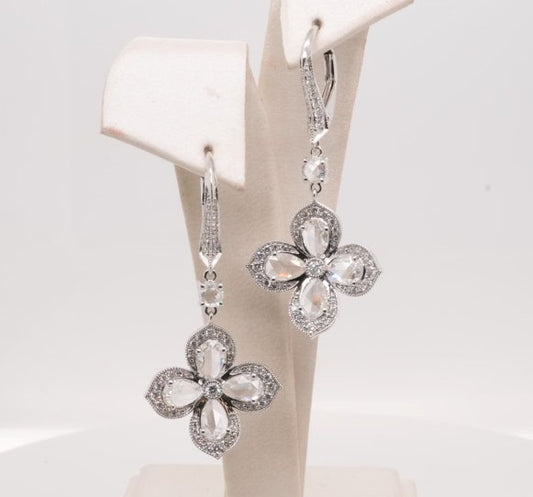 FANCY CREATIONS 18K WG & DIAMOND 2.55CTW EARRINGS