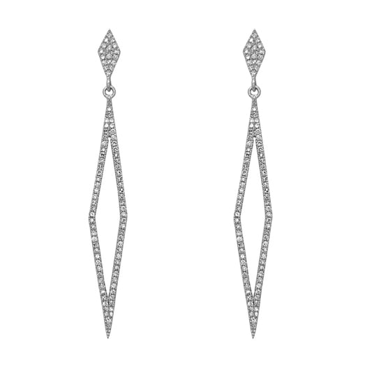 LADIES 14KW DROP EARRINGS 0.40CTW
