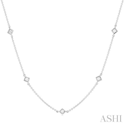 14KW 1CTW PRIN STATION NECKLACE