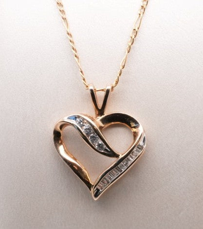 CLEARANCE 10K YG HEART NECKLACE WITH CHAIN 20"