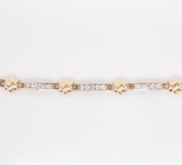 14K TT DIAMOND BRACELET APX 1.00CTW