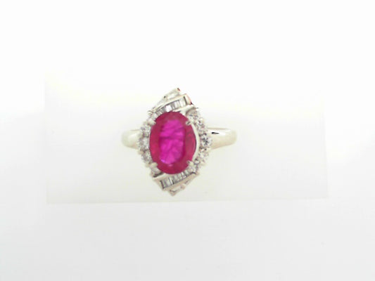LADIES PLAT RING RUBY 1.84CTW DIAM 0.46CTW