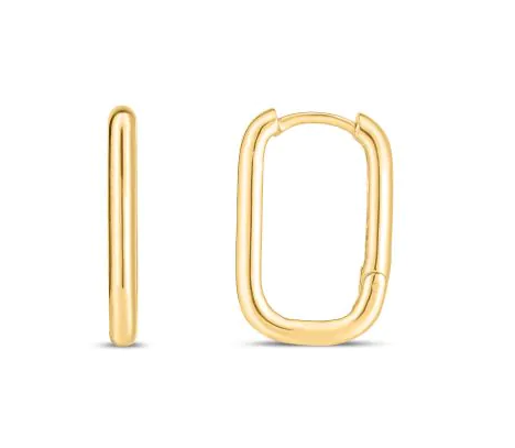 14K YG LARGE PAPERCLIP HINGED EARRING