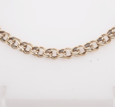 ESTATE 14K YG CHARM BRACELET 7"