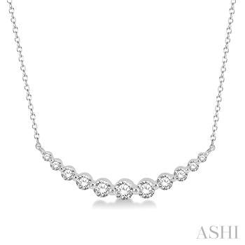 LADIES 14K WG FIXED SMILE NECKLACE 0.75CTW