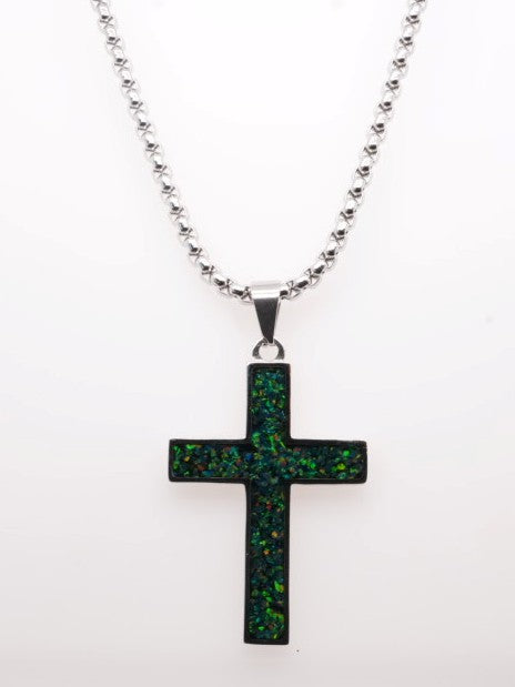 SR CRUSHED OPAL  CROSS- MED/SIL/12