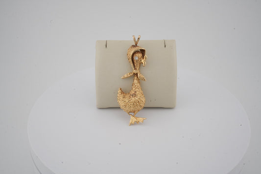 14K YG STORK CHARM