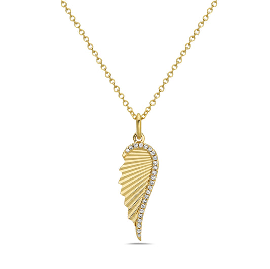 14KY ANGEL WING DIAMOND NECKLACE .06CTW