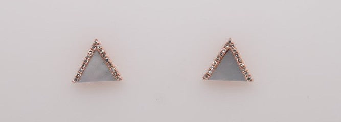 LADIES 14KRG STUDS MOP=0.89CTW D=0.12CTW