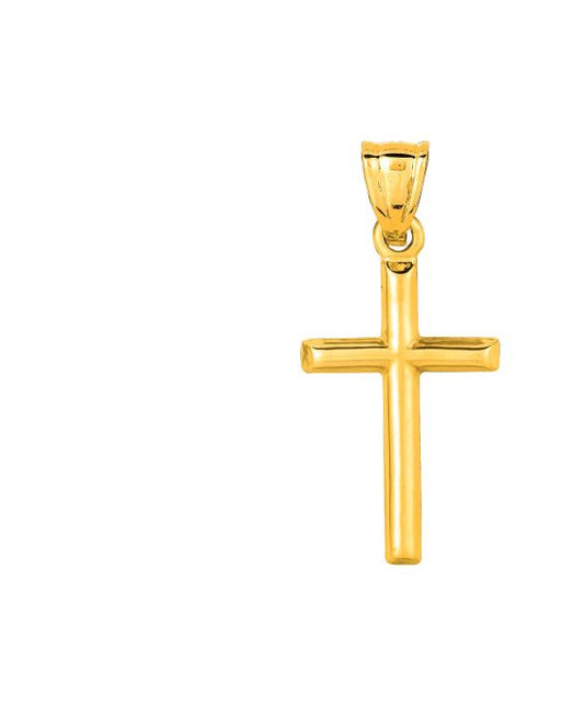 14K YG 25 X 11.7MM CROSS