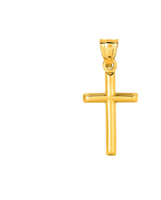 14K YG 25 X 11.7MM CROSS