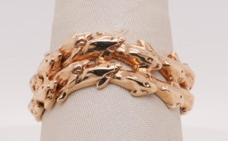 14K YG DOLPHIN ESTATE RING