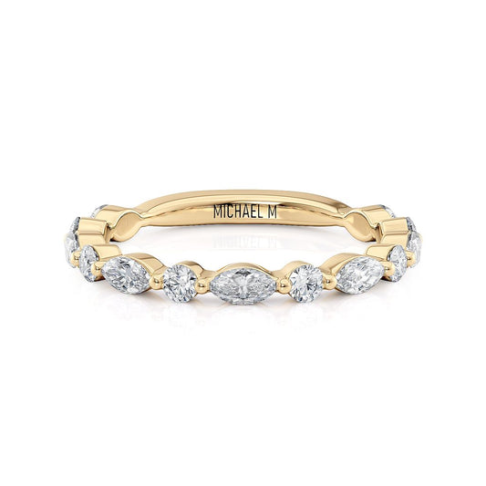 MICHAEL M 18KY .70CTW MQ/RB WEDDING BAND